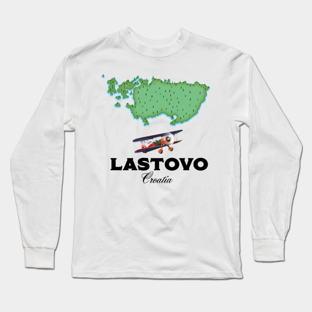 Lastovo Croatia map Long Sleeve T-Shirt by nickemporium1